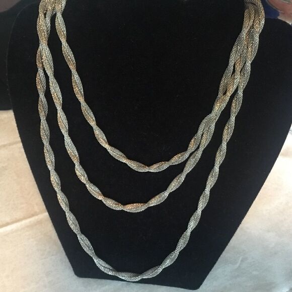 $10 ea or 3/$20   Silvertone Mesh Long Necklace - Picture 1 of 7